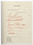 Apollo 1 Signatures -- The Entire Tragic Crew & First Backup Crew -- Signed Just 6 Months Before The Disaster When The Astronauts Met Red Skelton in Nevada - With a Photo of That Meeting