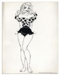 Al Capp Ink Portrait of His Voluptuous ''Li'l Abner'' Heroine Daisy Mae
