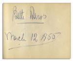 Autograph Album Signed by 15+ Classic Stars Including Clark Gable, Bette Davis, Sylvia Sidney, Laurel & Hardy, Myrna Loy, Will Rogers, George Jessell, Harry Langdon, Wally Beery, Hoot Gibson