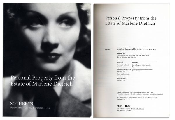 The Sotheby's Catalog From Their 1997 Auction of The Personal Property Estate of Marlene Dietrich