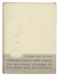 Program From The 1963 Emmy Awards Ceremony