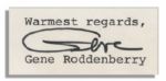 Gene Roddenberry Letter Signed Regarding the Film-Version of Star Trek-- ''...True to the American corporate image, Paramount keeps slipping new zingers in each version of the contract...''