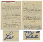 Lee Harvey Oswald Autograph Letter Twice Signed to His Mother From Russia in 1961 -- Used by The Warren Commission & With Warren Exhibit #187 Tag Still Affixed