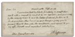 Thomas Jefferson Boldly Inked Autograph Letter Signed -- ...I yesterday took the liberty of inclosing a draft for 400.D....Th: Jefferson