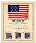 Apollo 9 American Flag Flown in Space -- With Certificate Signed by Crew Members Dave Scott, James A. McDivitt and Rusty Schweickart