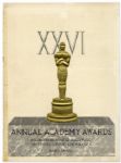 Official 1954 Academy Awards Program