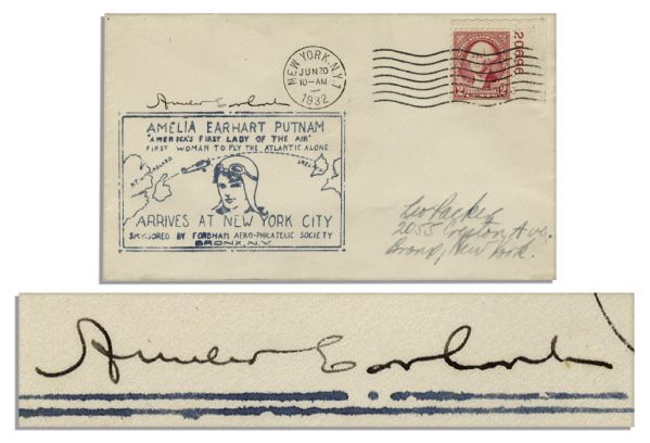Amelia Earhart Signed Cover Cancelled 20 June 1932