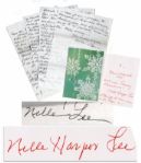 Harper Lee Autograph Letter Signed, Also With Signed Christmas Card -- ...all this E-Mail nonsense - forget it!...