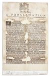 Broadside by King Charles II Issued in 1666 -- Banishing Jesuit Priests After the Great Fire of London