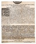 English Civil War Broadside Issued by Oliver Cromwells Parliament  Announcing a Day of Thanksgiving