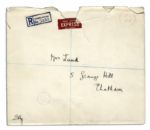 Queen Mother Signed Christmas Card & Initialed Envelope -- With Gorgeous Photo of The Queen Mother & Her Daughter, Queen Elizabeth