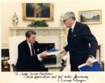 President Ronald Reagan Signed 10 x 8 Photo to Federal Judge Irving Kaufman