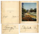 1951 Royal Christmas Card Signed by King George VI & The Queen Mother Elizabeth -- Giant Card Measures 8 x 10