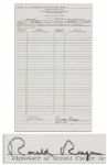 Ronald Reagan Historic Presidential Republican Primary Petition Signed -- Reagan Signs This Ohio Petition to Challenge in the Primary