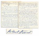 Birdman of Alcatraz Robert Stroud Autograph Letter Signed -- ...if I get out...I would not have a house with ceilings less than ten feet...low ceilings...would make me feel smothered...