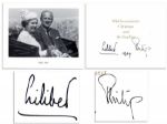 Queen Elizabeth II & Prince Phillip Signed Christmas Card From 1989