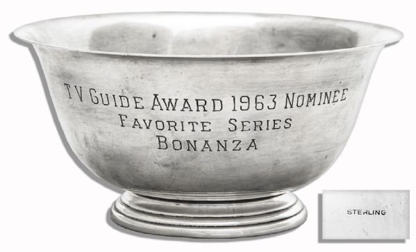 ''Bonanza'' Television Legend Lorne Greene Official 1963 TV Guide Nominee Award From His Personal Estate With an LOA From The Estate