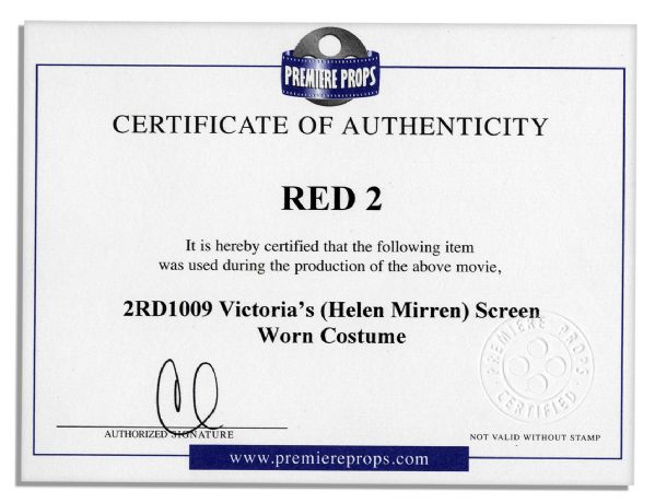 Helen Mirren Screen Worn Angora Sweater From ''Red 2'' -- With a COA From Premiere Props