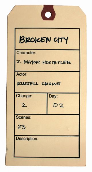 Russell Crowe Screen-Worn Wardrobe From ''Broken City''