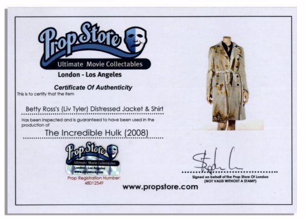 Liv Tyler Worn ''The Incredible Hulk'' Trench Coat & Top