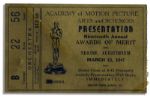 Ticket to the 19th Annual Academy Awards Ceremony in 1947