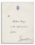Elegantly Framed Archive of Wallis Simpson & Prince Edward Items -- Including an Inscribed Note Signed by Edward & Wallis Simpson's Personally Owned Glove