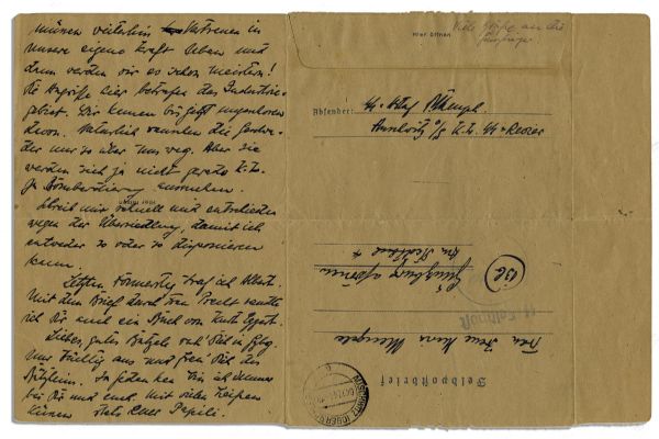 Nazi Doctor Josef Mengele Autograph Letter From Auschwitz 