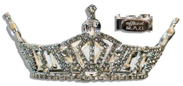 Exquisite Miss America Crown -- Encrusted With Swarovsky Crystals & With Official Miss America Engraving -- Housed in Its Original Wooden Case -- Scarce