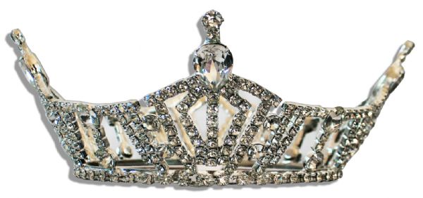 Exquisite Miss America Crown -- Encrusted With Swarovsky Crystals & With Official Miss America Engraving -- Housed in Its Original Wooden Case -- Scarce