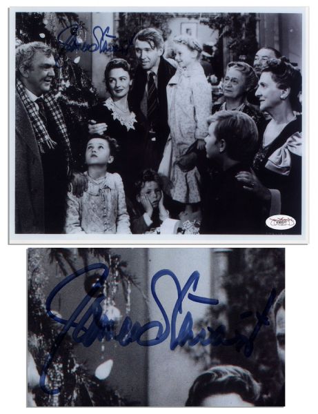 Jimmy Stewart Signed 10''x 8'' Photo From ''It's a Wonderful Life'' -- With JSA COA