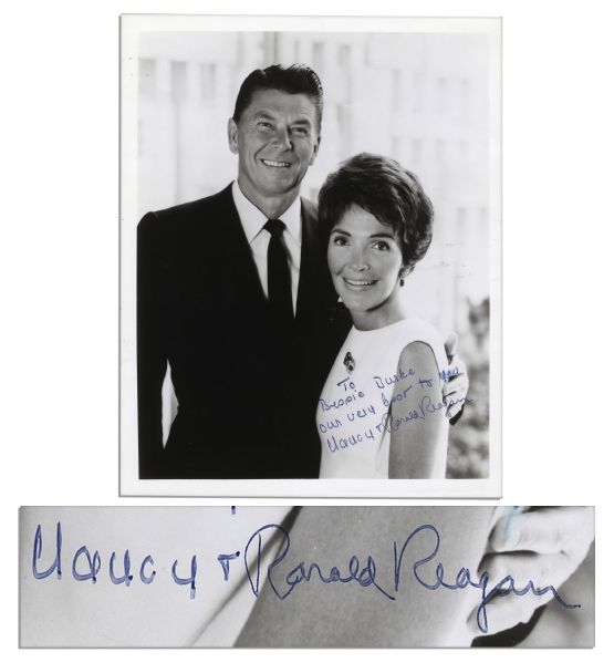 Ronald Reagan & Nancy Reagan Signed & Inscribed Black-and-White Photo