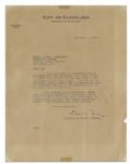Prohibition Agent Eliot Ness Typed Letter Signed -- Regarding a Prisoner Escapee -- ''...excellent and courageous work done by you in the recent capture of Theodore Slapak...''