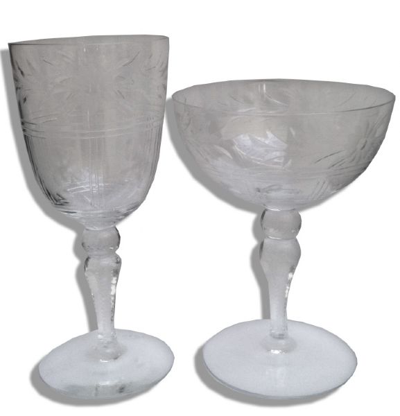 Pair of Franklin Roosevelt Personally Owned Stemware Used at Val-Kill