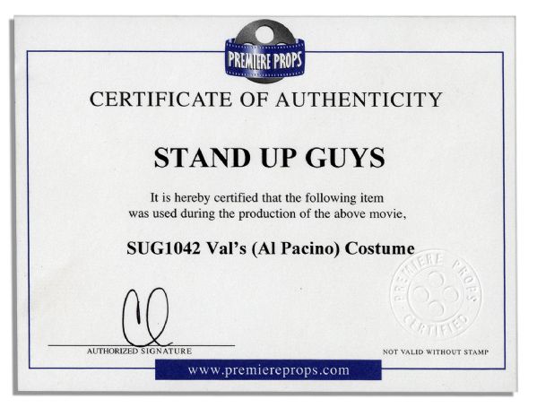 Al Pacino Production Used Wardrobe From ''Stand Up Guys''