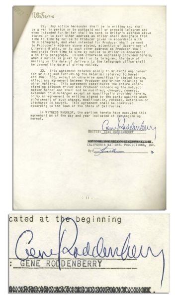 Possibly Gene Roddenberry's First Signed TV Contract