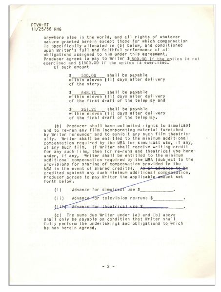 Possibly Gene Roddenberry's First Signed TV Contract