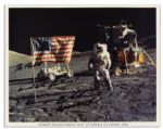 Rare Lunar Photo of Apollo 17 Astronaut Harrison Schmitt Signed -- 10 x 8 -- Fine