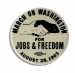 March on Washington Pamphlets & Pin -- The Same Kind Worn by Martin Luther King Jr. as He Led the Historic 1963 March