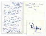 Ernest Hemingway Autograph Letter Signed the Year Before His Death, Referring to His Final Work "The Dangerous Summer" -- "…Have to go to Spain to tie up the end of the bull fighting piece…"