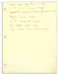 Neil Armstrong Handwritten Astronaut Notes Pertaining to Apollo 11, Including the Seldom Written Phrase "One Small Step"