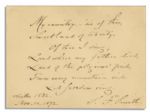 Samuel Francis Smith Signed First Stanza of America