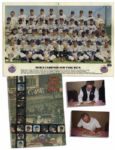 World Series Champion New York Mets 1969 Team Signed Photo Centerfold in the 1970 Mets Yearbook -- With JSA LOA