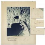 Apollo 11 Large Photo Display Signed by Neil Armstrong, Michael Collins & Buzz Aldrin