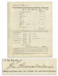 Joshua Chamberlain Document Signed