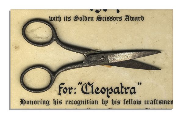 Hollywood Film Company Golden Scissors Award Awarded to The Editor of ''Cleopatra''