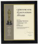 Official Oscar Nomination Certificate for the 1974 Film Earthquake