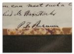 P.T. Barnum Autograph Letter Signed With Excellent Content -- ''...a bevy of showmen...began to argue upon the merits and demerits of Genl Tom Thumb - one claiming that I had bamboozled the Queen...''