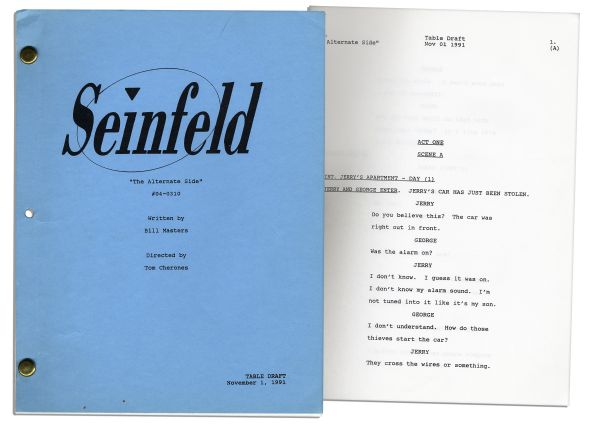 Vintage Script of Jerry Seinfeld's Notoriously Least Favorite Episode, ''The Alternate Side'' -- Guest Starring Woody Allen & Featuring Famous Quote, ''These pretzels are making me thirsty!''
