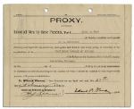 Edsel Ford Document Signed as President of Ford Motor Company for a 1929 Stockholders' Meeting -- Lot Also Includes Document Signed by Clara Ford, Henry Ford's Wife