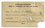 Rare Pass From Civil Rights Landmark March on Washington -- Where Martin Luther King Delivered His Great I Have A Dream Speech